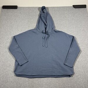 NWOT Frank & Eileen Women's Size S Blue Kane Capelet Hoodie Cotton Oversized
